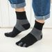 5 Pairs High Quality Men's Split Toe Sport Autumn Winter Thick Sweat-absorbing Anti-friction Cotton Socks Five Fingers_desvips.com