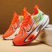 Unisex Lightweight Breathable Running Shoes Cushioning Wear-Resistant Technology, White/Blue/Orange Color Combination,_desvips.com