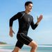 Qianchengyu Adult Swimsuit For Men, Two-piece Set, Sun-protective Long-sleeve Surfing And Snorkeling Suit, Hot Spring_desvips.com