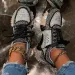 Womens Silver Rhinestone Chunky Sneakers Spiked Sole For Party Street Style Wear_desvips.com