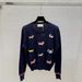 2025 Summer Autumn New College Style Youthful Round Neck Pullover Puppy Embroidery Knitted Long Sleeve Top For Women_desvips.com