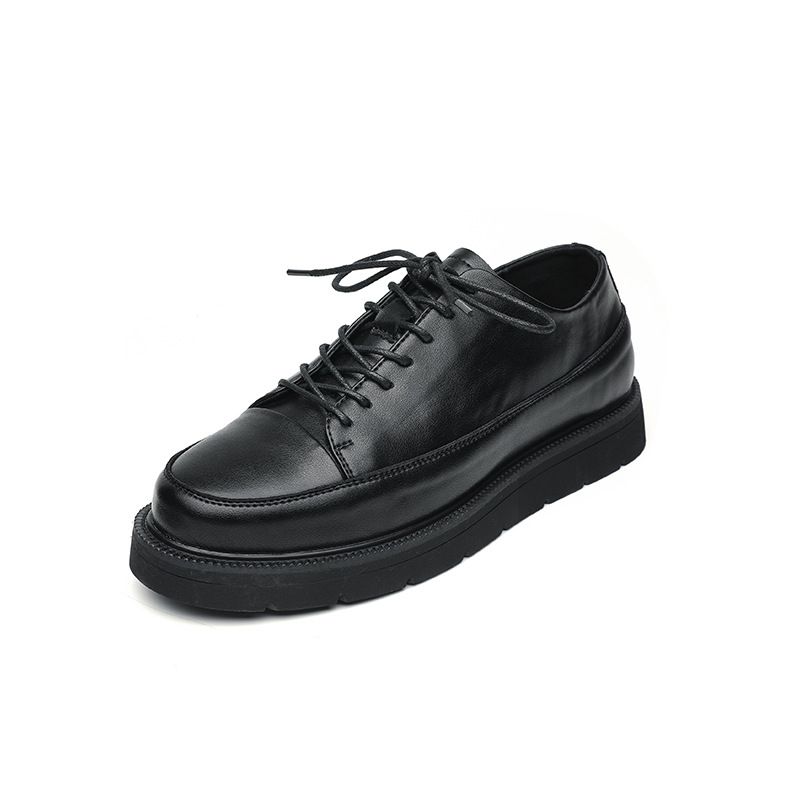 Leather Business Lace Up, Korean Version, Casual Shoes, British Trend, Thick Soles, High Height, Men's Formal Shoes_desvips.com