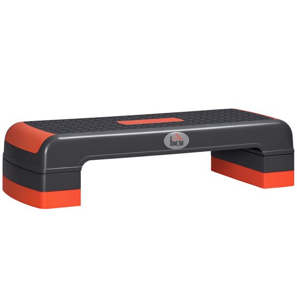 Step Fitness Per Aerobica Regolabile Su 3 Altezze 10-15-20 Cm In Plastica, Nero E Rosso_desvips.com