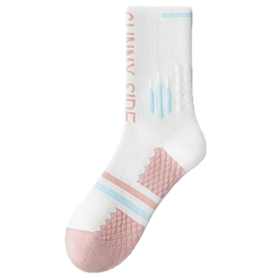 Professional Women's Mid Calf Sports Socks Pure Cotton Summer Style Sweat Wicking Odor Resistant Breathable For Badminton And Running_desvips.com