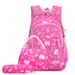 Student school bag three-piece set fashion printed backpack cute large capacity backpack_desvips.com