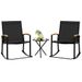 Shintenchi 3-Piece Outdoor Rocking Bistro Set With Textilene Fabric, Includes Two Rocking Chairs And A Table, Suitable For Patio, Front Porch, Lawn, G_desvips.com