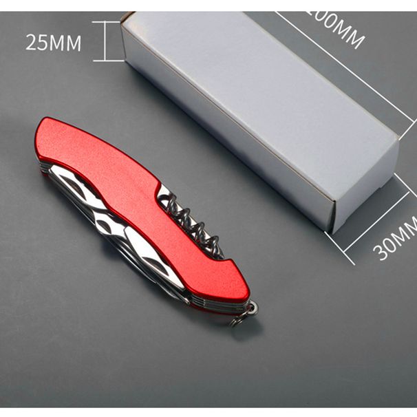 11K Multi-Function Pocket Mirror Finish Swiss Army Outdoor Camping EDC Tool Aluminum Handle Folding Knife_desvips.com
