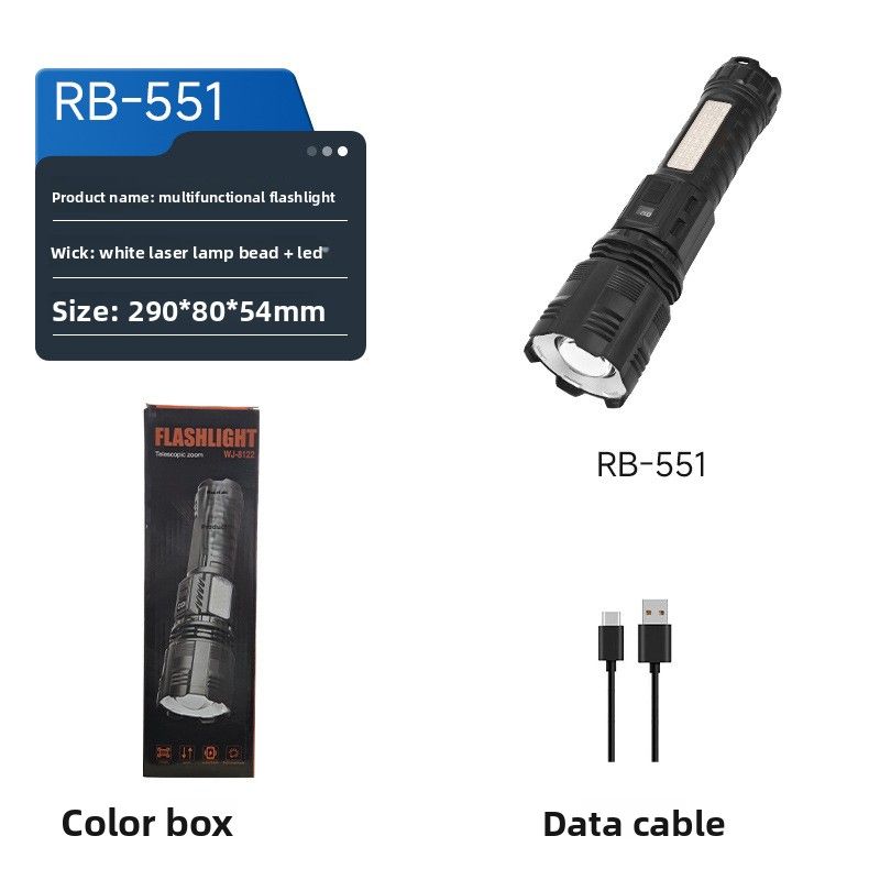 Ruibao Super Bright High Power Flashlight Rechargeable Home Outdoor Range Small Portable Tactical Laser Ultra Long_desvips.com