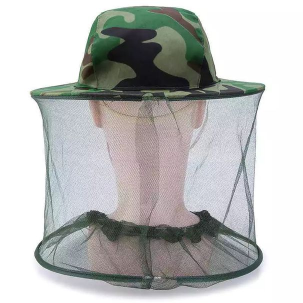 Kaou01 Unisex Camo Mosquito Bee Proof Net Mesh Head Face Protector Fishing Hunting Hat_desvips.com