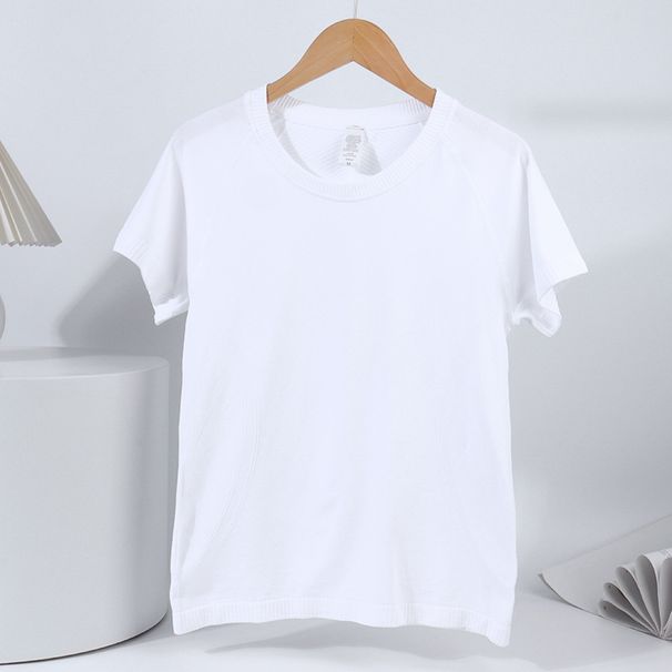 Spring And Summer Outdoor Short Sleeve Women's Yoga Loose Casual Versatile Round Neck Breathable Sweat-wicking_desvips.com