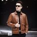 Haining Genuine Men Top Layer Cowhide Oil Wax Short Slim Fit Down Liner Leather Jacket Gray Mink Collar Coat Trendy_desvips.com