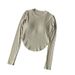 With Chest Pad Threaded Slimming Sports Long Sleeve Quick-Dry Running Internet Celebrity Elastic Fitness Top Slim Fit_desvips.com