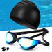 Adult Swimming Competition Speed Swimming Goggles Comfortable Swimming Cap Nose Clip Ear Plugs Silicone Swimming Equipment Set Bag_desvips.com
