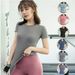 Women's Summer Thin Sports Tights, Quick-dry Short-sleeve T-shirt For Gym, Running, And Yoga, Comfortable_desvips.com