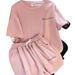 Women's Summer New Sports Running Outfit, Short-sleeved Loose-fitting Versatile Wide-leg Shorts, Youthful Casual_desvips.com