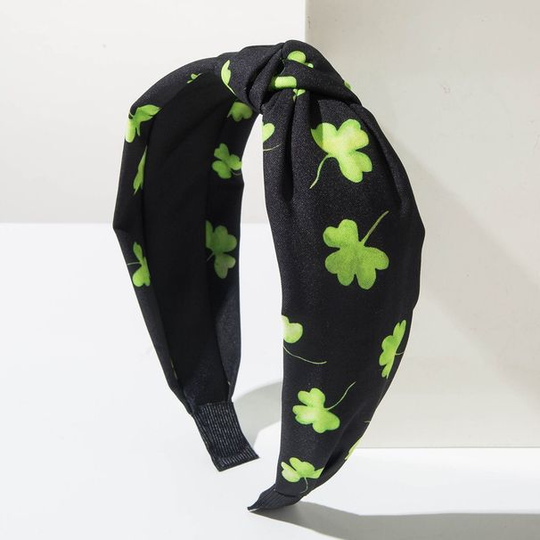 Heming 2025 Winter New European And American Fashion Women's St. Patrick's Day Wide-Brimmed Printed Fabric Headband With_desvips.com