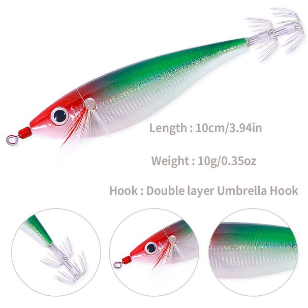 1 Pcs 10cm 10g Round-Belly Glow-in-the-Dark Wooden Shrimp Lures Surface Shrimp And Squid Hooks Explosive Hooks Lure Fishing_desvips.com