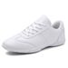 853White Leather Upper Aerobics Shoes Women Lightweight Cheerleading Sneakers Girls Athletic Footwear Fitness Dancing_desvips.com