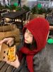 Korean Style Scarf Integrated Thickened Warm Knitted Women Winter Ear Protection Balaclava Wool Hat_desvips.com