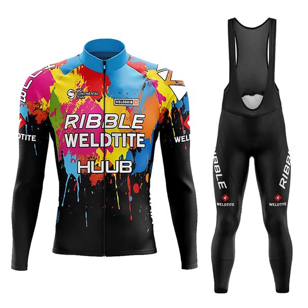 HUUB Triathlon Suit Men Long Cycling Bib Set Men's Outfit Clothes Bicycle Clothing Automn Bicycles Sleeve Jersey Bike_desvips.com