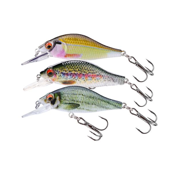TREHOOK 3pcs 5cm 4g Mini Minnow Wobblers For Pike Fishing Lure Hard Swimbait Mini Crankbaits Tackle_desvips.com