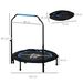 Trampoline De Fitness Gymnastique Avec Poignée Réglable, Pliable, 6 Pieds, 28 Ressorts Ø 102 Cm, Noir Bleu_desvips.com