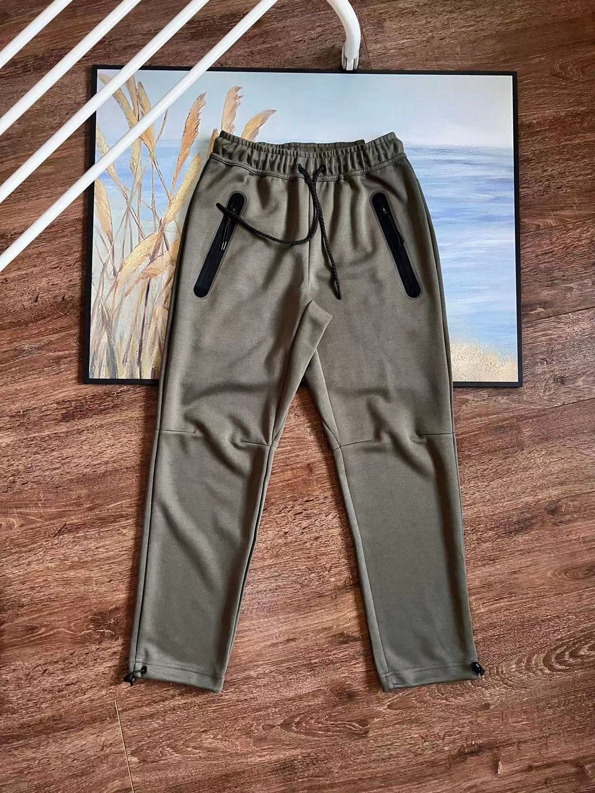 Spring Autumn Straight Leg For Sports And Leisure, Men's Knitted Loose Elastic Waist Pants, Pants_desvips.com