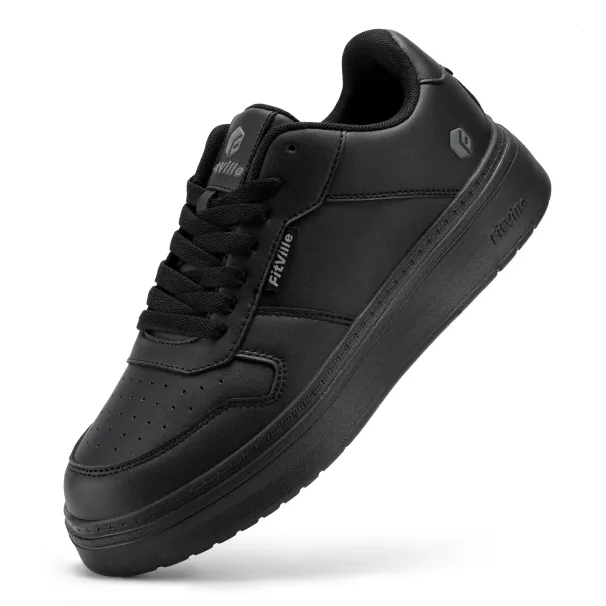 FitVille Wide Mens Flat Sneakers Casual Lightweight Breathable Walking For Swollen Feet Dayily Gym Vulcanized Shoes_desvips.com