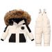 Children's Down Jacket Warm Baby Thickened Overalls Boys And Girls Winter Two-Piece Set_desvips.com