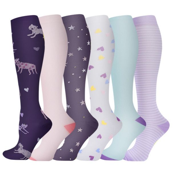 56 Styles 6 Pairs Of Sock Compression Outdoor Sports Riding Stockings Nurse Calf Pressure Socks Swollen Varicose Veins_desvips.com