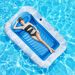 Inflatable Double Floating Row Adult Luminous Swimming Ring Led Solar Luminous Tanning Pool Blue Maple Leaf Hole Floating Bed_desvips.com