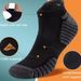 Men's Running Casual Low Top Business Breathable Buffering Sports Cotton White Black Socks_desvips.com