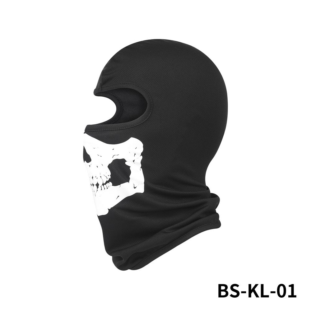 Skull Print Motorcycle Balaclava - Lightweight Polyester Helmet Liner For Men & Women - Breathable Riding Face Mask For All Seasons (6 Color Options)_desvips.com
