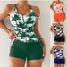 New Printed Drawstring Strap Strap Cover Slim Sexy Two-piece Swimsuit Women's Tankini_desvips.com