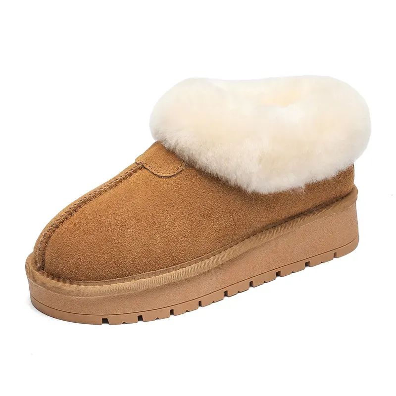 EBV Desiger Hot Free Shippig High Quality Sheepski Thick Sow Boots Fur O Leather Witer Plush Cotto Shoes For_desvips.com