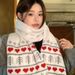 Atmospheric Christmas Scarf Fair Isle Style Women Korean Version Versatile Thickened Autumn Winter Warm Student Couple_desvips.com