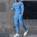 European Clothing Spring Autumn Two-piece Round Neck Long Sleeved T-shirt And Pants Set, Men's Casual Sports Set_desvips.com