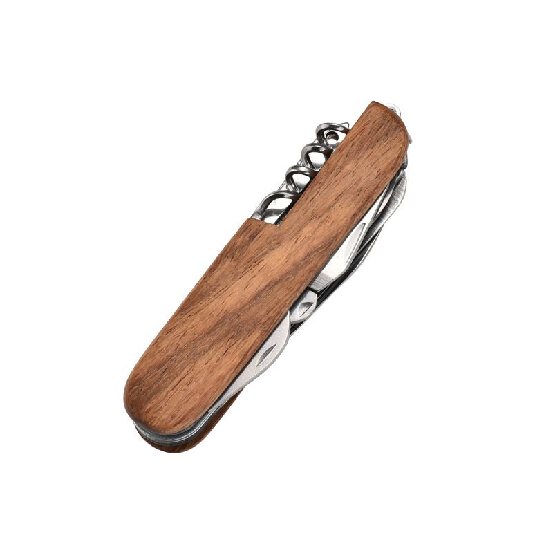 Multifunctional Swiss Army - Outdoor Multi-Purpose Wooden Handle Pocket | Creative Souvenir & Small Folding Knife_desvips.com