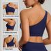 European And American New Style One-Shoulder Running Quick-Dry Shockproof Sports Bra Elastic Bare-Feel Yoga Vest_desvips.com
