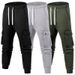 Mens Athletic Workout Running Jogging Sweatpants With Cargo Flap Pockets Fall Winter Warm Cozy Joggers Pants Trousers_desvips.com