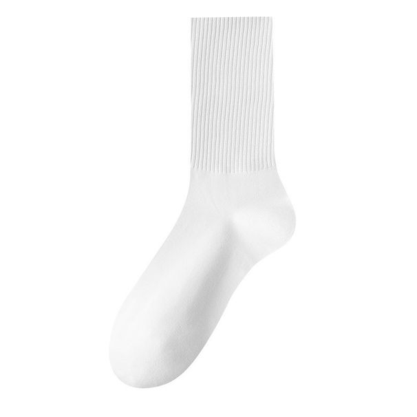 Black And White Solid Color Sports Cotton Socks Men's And Women's mid Calf Short Socks Breathable Comfortable Sweat Absorbent Long Socks_desvips.com