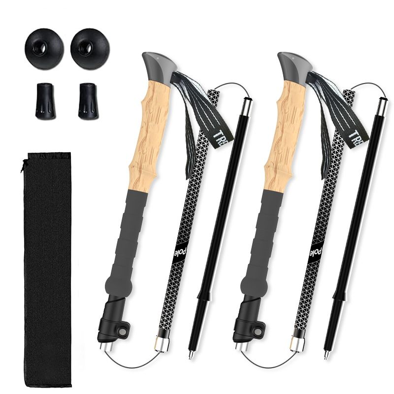 Professional Outdoor With 7075 Aluminum Alloy Telescopic Folding Handle, Anti Slip Walking Cane For Hiking_desvips.com