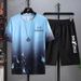 Men's Clothing casual sports suit 2024 summer new style handsome matching shorts Korean version large size loose ice silk short sleeves_desvips.com