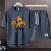 Men's Clothing 2024 Waffle Casual Summer Suit Men's Loose Teen Short sleeved T shirt Shorts Handsome Two piece Suit_desvips.com