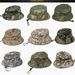 Men's Camouflage Short-brimmed Panama Tactical Military-style Round-brimmed Outdoor Hiking And Fishing Sun Hat, Comfortable And Breathable_desvips.com