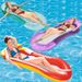 Summer PVC Inflatable Net Float Drainage Upper Back Float Bed With Awning Thickened Net Float Row_desvips.com