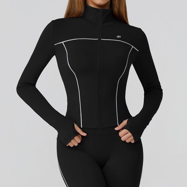 Cross-Border Color-Block Set Slim Fit Yoga Fitness Clothing Casual Running Sports Jacket Long Pants Bra Autumn_desvips.com