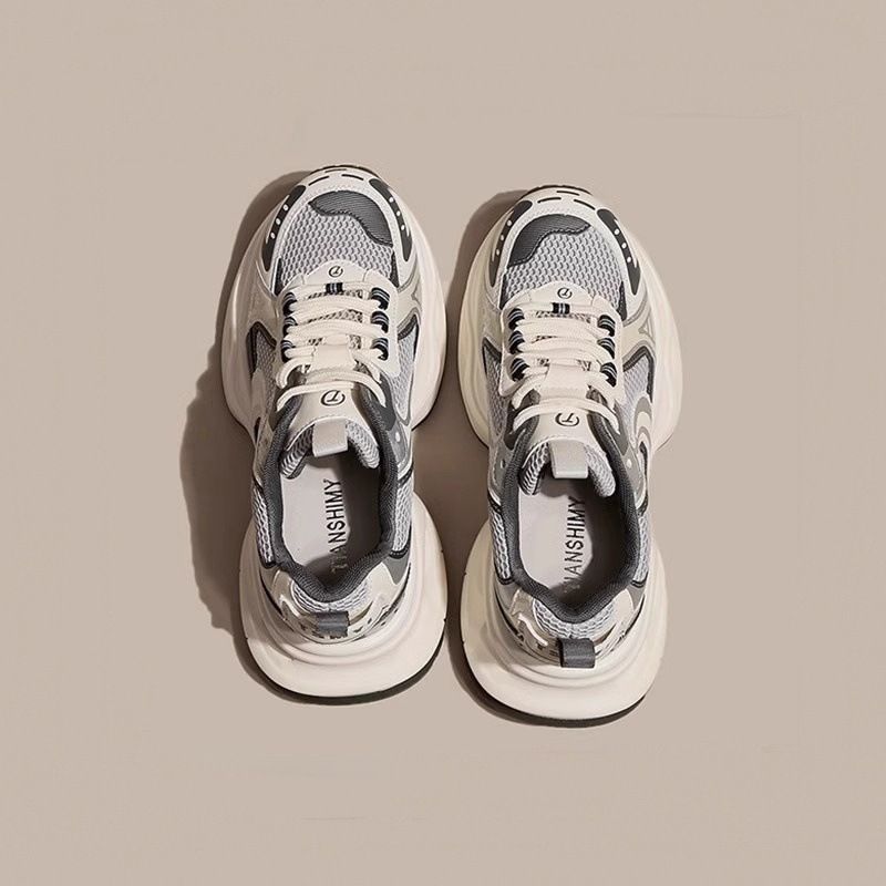 2024 Spring Four Seasons Show Small Daddy Shoes Women's Height Increase Thick Bottom Little White Sports Leisure Cool_desvips.com