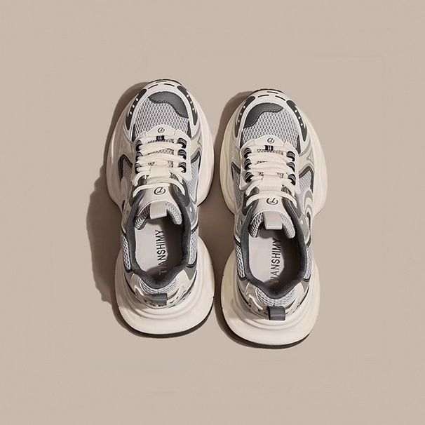 2024 Spring Four Seasons Show Small Daddy Shoes Women's Height Increase Thick Bottom Little White Sports Leisure Cool_desvips.com