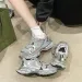 free Shipping Designer Running Shoes New Silver Breathable Versatile Lightweight And Sporty Casual Shoes For Children_desvips.com